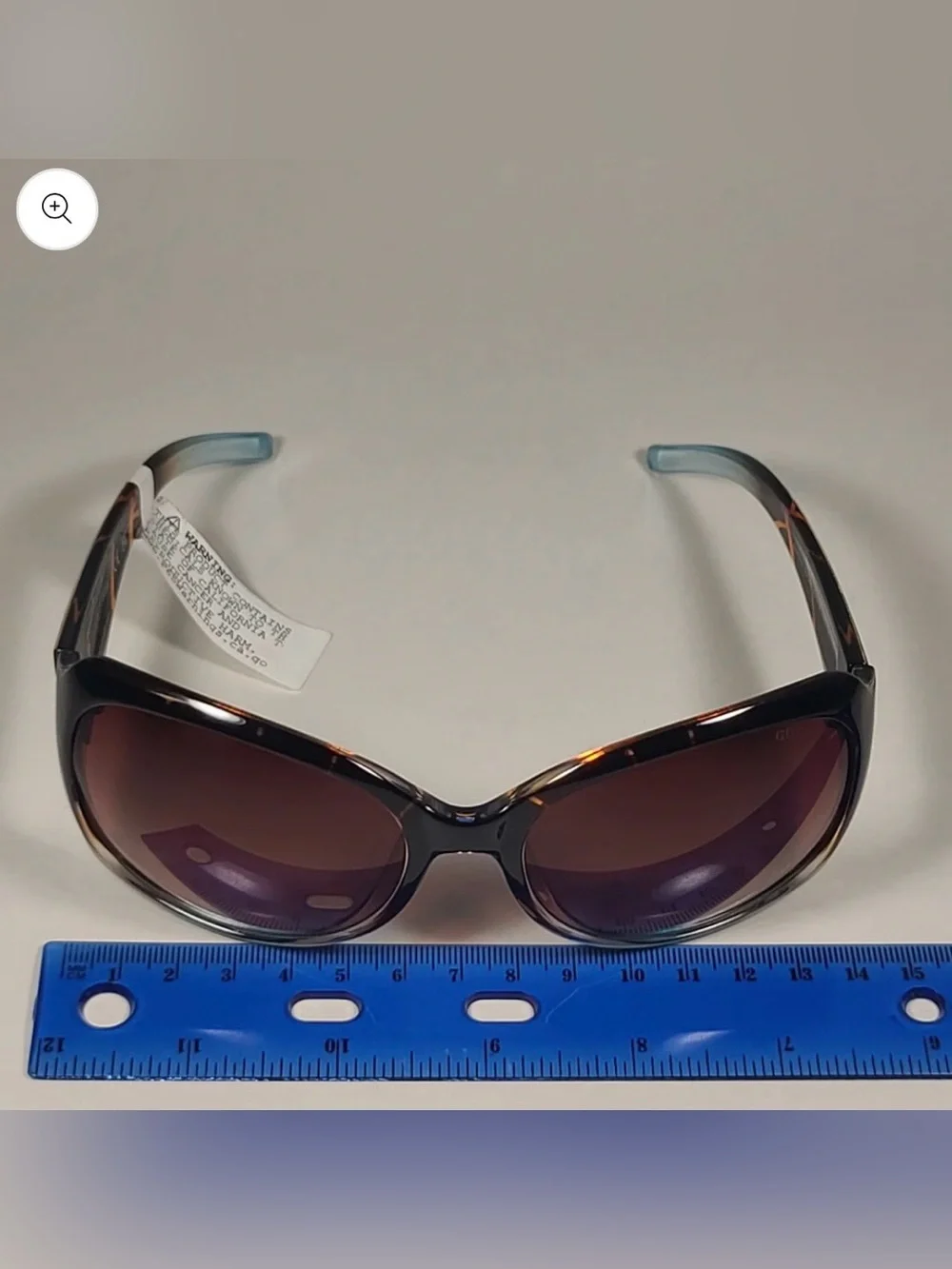 Guess Oversized Butterfly Sunglasses Brown Tortoise blue Gradient GUF200 TO-34A